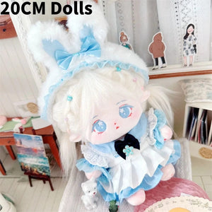 Planet Gates 1Set Handmade 10/20cm Doll Clothes Maid Dress Headband Apron Kpop Plush Dolls Outfit Toys Baby Doll's Accessories Cos Suit