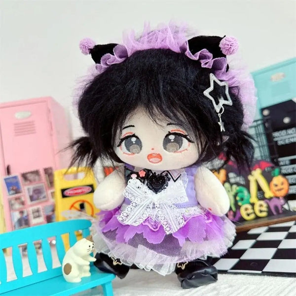 Planet Gates 1Set Handmade 10/20cm Doll Clothes Maid Dress Headband Apron Kpop Plush Dolls Outfit Toys Baby Doll's Accessories Cos Suit