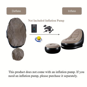 Planet Gates 1set Inflatable Portable Lazy Slip-on Sofa Color Boxed Modern Casual Home Outdoor Camping Movable Flocking Sofa