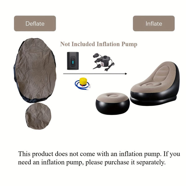 Planet Gates 1set Inflatable Portable Lazy Slip-on Sofa Color Boxed Modern Casual Home Outdoor Camping Movable Flocking Sofa