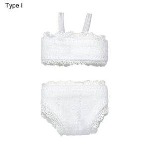 Planet Gates 1Set Soft Lace Underwear Bra Briefs For 30CM Doll 1/6 Knickers For Blythe 1/6 BJD Dolls Top Underpant For Dollhouse Kids Toy
