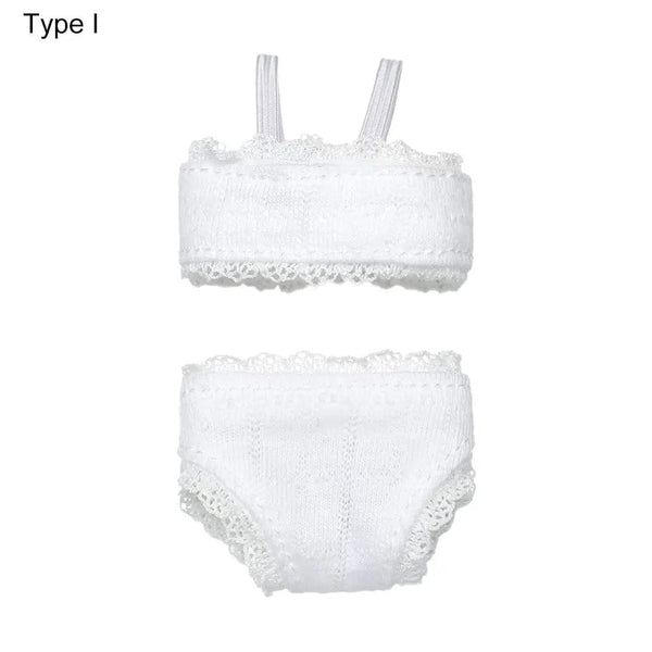 Planet Gates 1Set Soft Lace Underwear Bra Briefs For 30CM Doll 1/6 Knickers For Blythe 1/6 BJD Dolls Top Underpant For Dollhouse Kids Toy