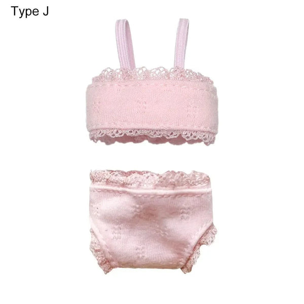 Planet Gates 1Set Soft Lace Underwear Bra Briefs For 30CM Doll 1/6 Knickers For Blythe 1/6 BJD Dolls Top Underpant For Dollhouse Kids Toy