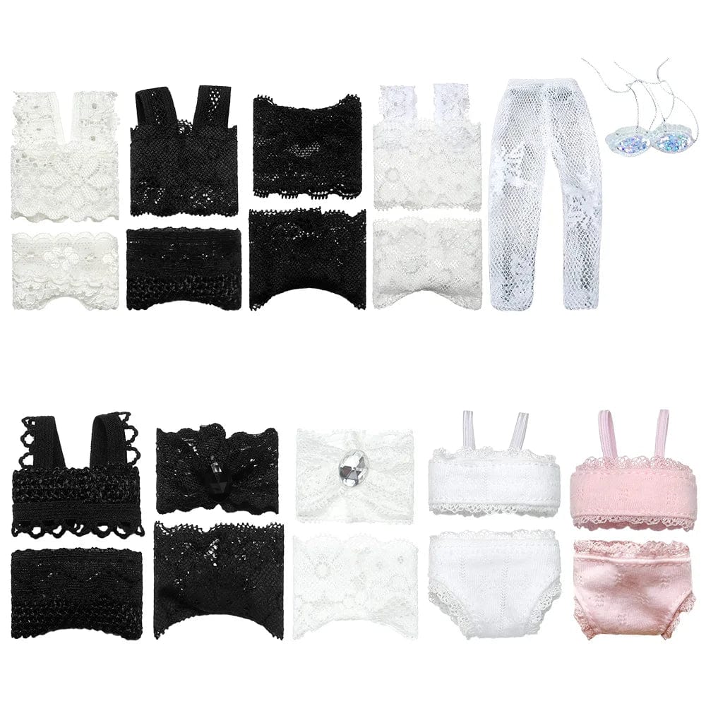 Planet Gates 1 Σετ Μαλακά Εσώρουχα από Δαντέλα για Κούκλες 30CM 1/6 Knickers για Κούκλες Blythe 1/6 BJD Top Underpant για Κουκλόσπιτο Παιδικό Παιχνίδι