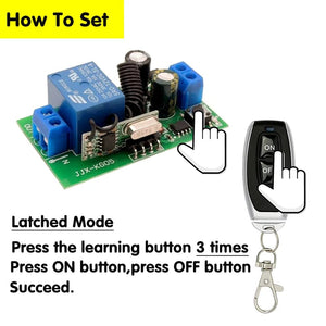 Planet Gates 1T / CHINA 433MHz Wireless Remote Control Switch AC110V 220V 10A 1CH Relay Module Receiver ON OFF Remote Control For Led Lights Bulb DIY
