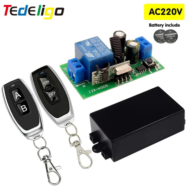 Planet Gates 1T / CHINA 433MHz Wireless Remote Control Switch AC110V 220V 10A 1CH Relay Module Receiver ON OFF Remote Control For Led Lights Bulb DIY