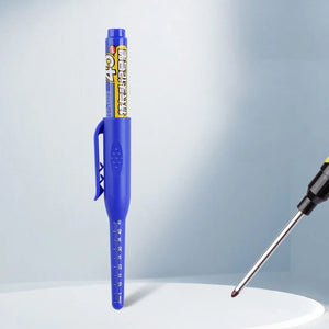 Planet Gates 1X Blue 45mm Deep Hole Long Nib Head Markers Deep Drill Hole Long Nib Scriber Multifunction Mechanical Carpentry Colorful Marker Pen