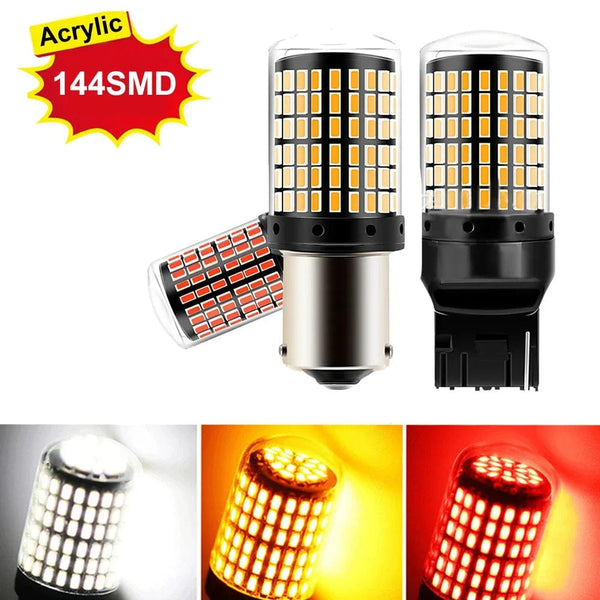 Planet Gates 1x P21W PY21W Car LED Bulb Ba15s 1156 Bau15s T20 WY21W W21W 7443 High Power LED Signal Light Canbus No error Auto Reverse Lamp