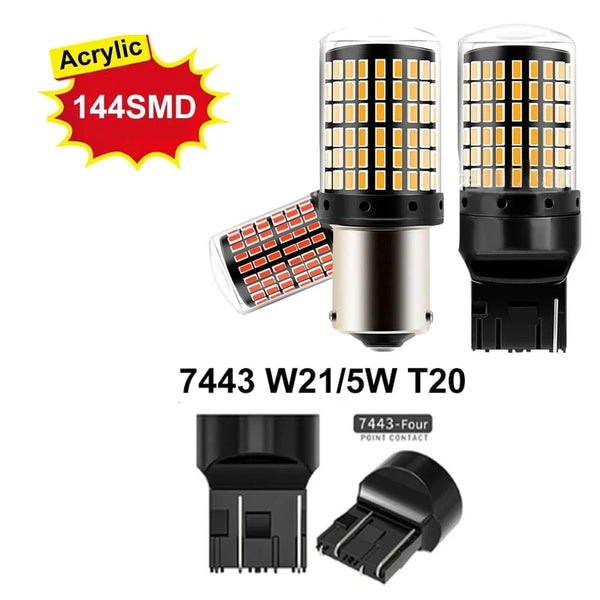 Planet Gates 1x P21W PY21W Car LED Bulb Ba15s 1156 Bau15s T20 WY21W W21W 7443 High Power LED Signal Light Canbus No error Auto Reverse Lamp