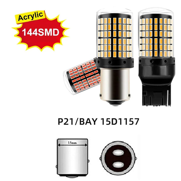 Planet Gates 1x P21W PY21W Car LED Bulb Ba15s 1156 Bau15s T20 WY21W W21W 7443 High Power LED Signal Light Canbus No error Auto Reverse Lamp