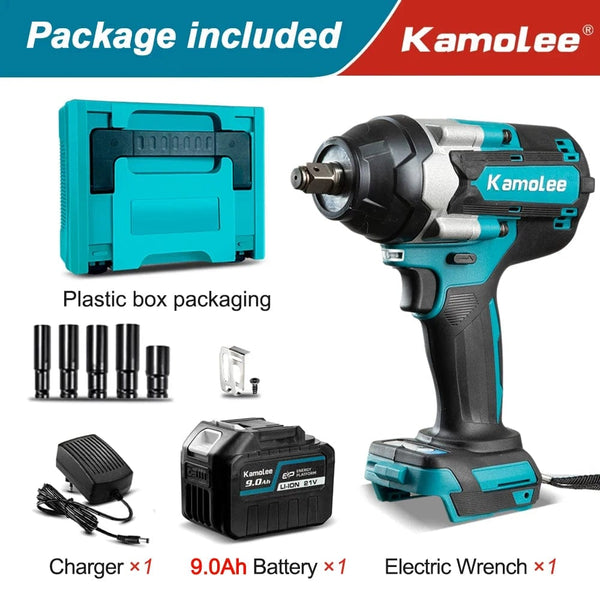 Planet Gates 1x9.0Ah Bat Plastic / spain / EU Kamolee 1800 N.M Torque DTW700 Brushless Electric Impact Wrench 1/2 In Lithium-Ion Battery For Makita 18V Battery