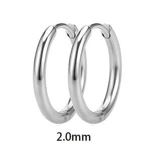 Planet Gates 2.0 mm stell / 10mm 2PC /Set Stainless Steel Small Hoop Earrings for Women Men Gold Color Black Circle Thick Ear Ring Huggie Earrings Hoop Piercing