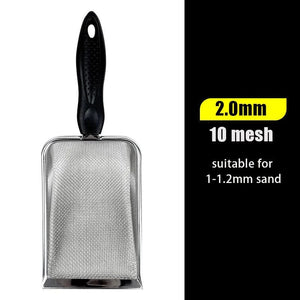 Planet Gates 2.0mm Pet Cleaning Tools Stainless Steel Feces Shovel Net Cat Litter Shovel Reptiles Lizard Sand Shovel Mesh Screen Fecal Spoon
