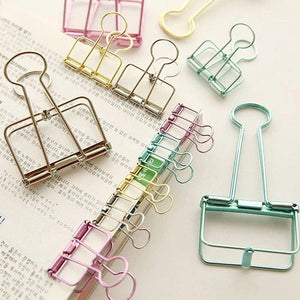 Planet Gates 2-10 Pcs Paper Clip Sliver Rose Gold Binder Clips Page Holder Office Study Binder Clips Photo Clamp Office School Desk Organizer