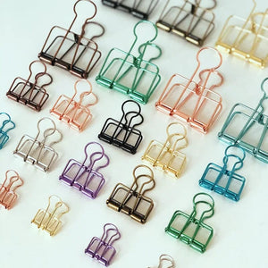Planet Gates 2-10 Pcs Paper Clip Sliver Rose Gold Binder Clips Page Holder Office Study Binder Clips Photo Clamp Office School Desk Organizer