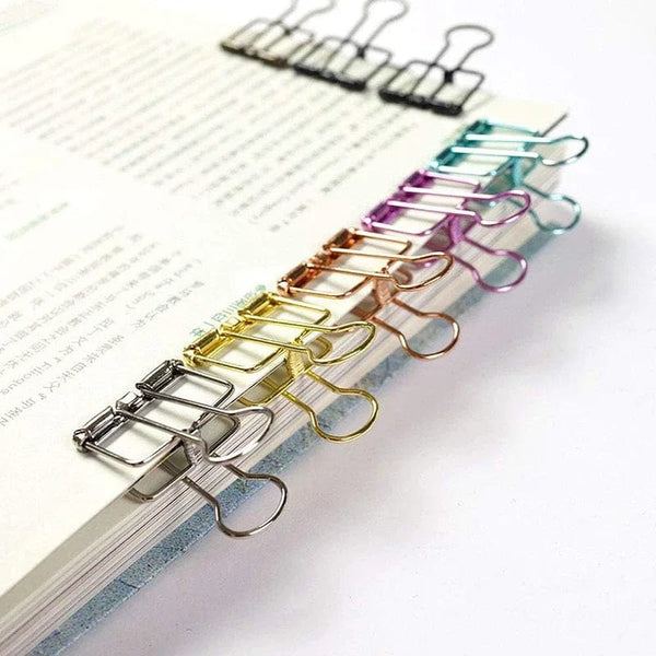 Planet Gates 2-10 Pcs Paper Clip Sliver Rose Gold Binder Clips Page Holder Office Study Binder Clips Photo Clamp Office School Desk Organizer
