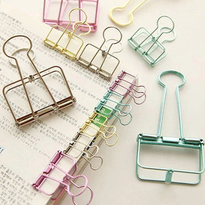 Planet Gates 2-10 Pcs Paper Clip Sliver Rose Gold Binder Clips Page Holder Office Study Binder Clips Photo Clamp Office School Desk Organizer