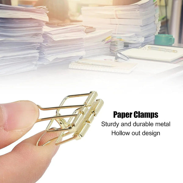 Planet Gates 2-10 Pcs Paper Clip Sliver Rose Gold Binder Clips Page Holder Office Study Binder Clips Photo Clamp Office School Desk Organizer
