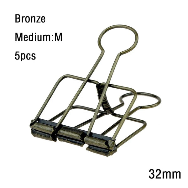 Planet Gates 2-10 Pcs Paper Clip Sliver Rose Gold Binder Clips Page Holder Office Study Binder Clips Photo Clamp Office School Desk Organizer