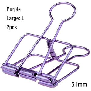 Planet Gates 2-10 Pcs Paper Clip Sliver Rose Gold Binder Clips Page Holder Office Study Binder Clips Photo Clamp Office School Desk Organizer