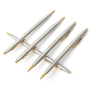 Planet Gates 2+20 Pcs/Set Metal Ballpoint Pen With Refills For School Office Stainless Steel Material Ball Pen Black Blue Refill Ink