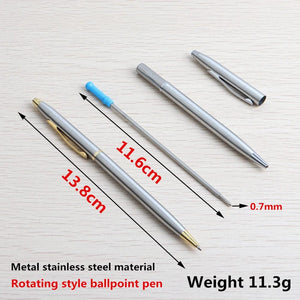 Planet Gates 2+20 Pcs/Set Metal Ballpoint Pen With Refills For School Office Stainless Steel Material Ball Pen Black Blue Refill Ink