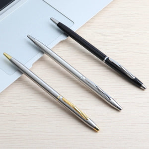 Planet Gates 2+20 Pcs/Set Metal Ballpoint Pen With Refills For School Office Stainless Steel Material Ball Pen Black Blue Refill Ink