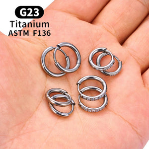 Planet Gates 2/20PCS G23 Titanium Earring Hoop CZ Hinged Segment Round Nose Ring for Women Ear Tragus Cartilage Helix Daith Piercing Jewelry