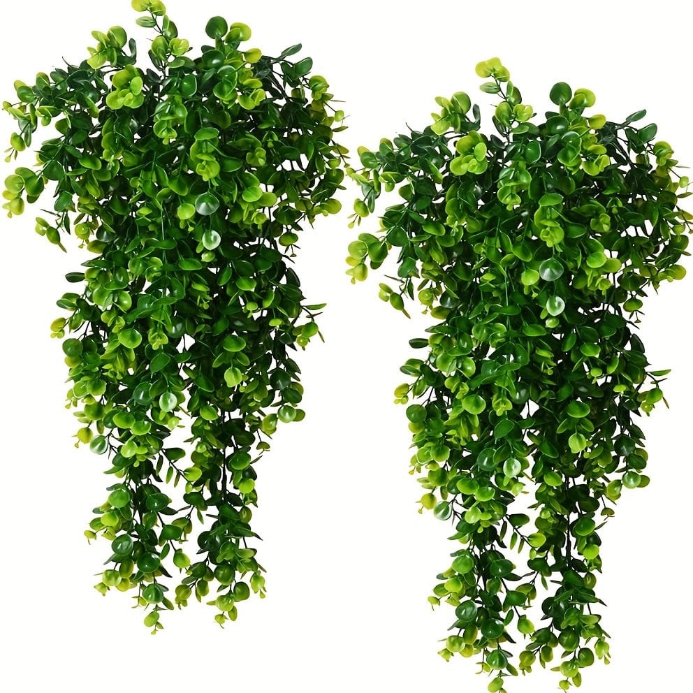 Planet Gates 2 2pcs Premium Oxidation Resistant Eucalyptus Leaf Arrangement - UV Resistant Artificial Flower for Room, Home, Bedroom, Wedding, Office, Cafe Decor & Valentine's Day/Birthday Gifts