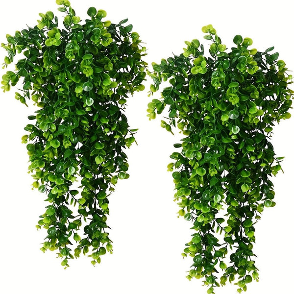 Planet Gates 2 2pcs Premium Oxidation Resistant Eucalyptus Leaf Arrangement - UV Resistant Artificial Flower for Room, Home, Bedroom, Wedding, Office, Cafe Decor & Valentine's Day/Birthday Gifts