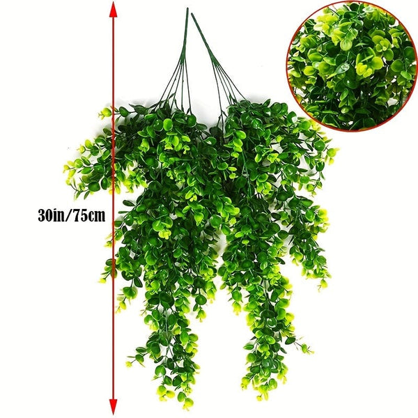 Planet Gates 2 2pcs Premium Oxidation Resistant Eucalyptus Leaf Arrangement - UV Resistant Artificial Flower for Room, Home, Bedroom, Wedding, Office, Cafe Decor & Valentine's Day/Birthday Gifts