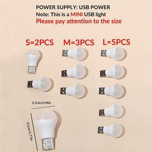 Planet Gates 2/3/5pcs Mini USB Light Bulb, Small Night Light With Unique Design, Portable Lighting Bulb Night Light