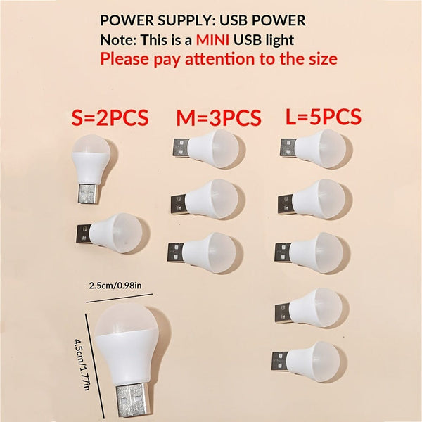 Planet Gates 2/3/5pcs Mini USB Light Bulb, Small Night Light With Unique Design, Portable Lighting Bulb Night Light