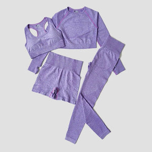 Planet Gates 2/3/5PCS Seamless Women Yoga Set Workout Sportswear Gym Clothing Fitness Long Sleeve Crop Top High Waist Leggings Sports Suits
