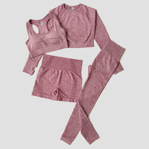 Planet Gates 2/3/5PCS Seamless Women Yoga Set Workout Sportswear Gym Clothing Fitness Long Sleeve Crop Top High Waist Leggings Sports Suits