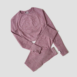 Planet Gates 2/3/5PCS Seamless Women Yoga Set Workout Sportswear Gym Clothing Fitness Long Sleeve Crop Top High Waist Leggings Sports Suits