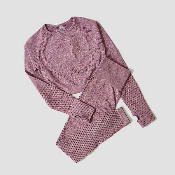 Planet Gates 2/3/5PCS Seamless Women Yoga Set Workout Sportswear Gym Clothing Fitness Long Sleeve Crop Top High Waist Leggings Sports Suits