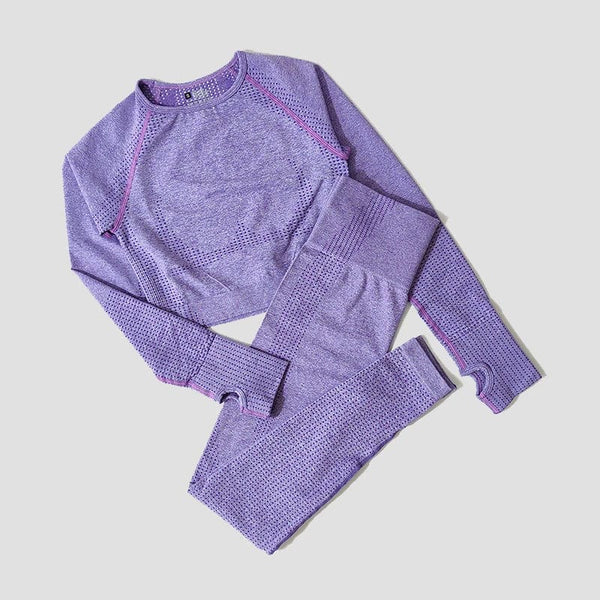 Planet Gates 2/3/5PCS Seamless Women Yoga Set Workout Sportswear Gym Clothing Fitness Long Sleeve Crop Top High Waist Leggings Sports Suits