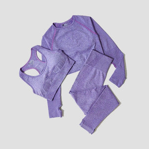 Planet Gates 2/3/5PCS Seamless Women Yoga Set Workout Sportswear Gym Clothing Fitness Long Sleeve Crop Top High Waist Leggings Sports Suits