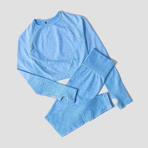 Planet Gates 2/3/5PCS Seamless Women Yoga Set Workout Sportswear Gym Clothing Fitness Long Sleeve Crop Top High Waist Leggings Sports Suits