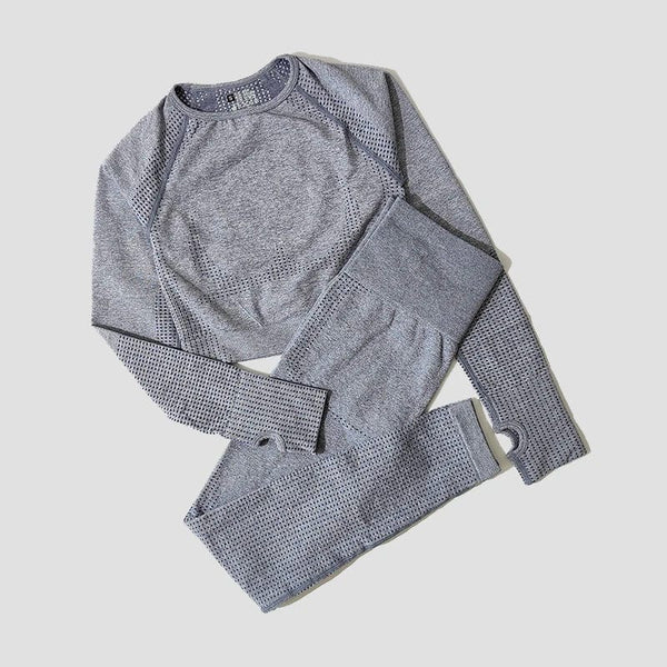 Planet Gates 2/3/5PCS Seamless Women Yoga Set Workout Sportswear Gym Clothing Fitness Long Sleeve Crop Top High Waist Leggings Sports Suits