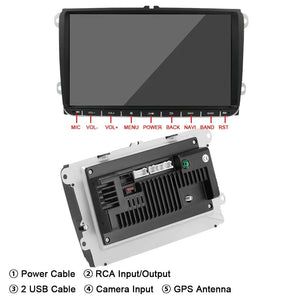 Planet Gates 2+32G / Poland 9" Car Radio Android 12 for VW Passat 6 7 CC Polo GOLF 5 6 Touran T5 WiFi GPS Navigation BT WiFi Split Screen Head Unit FM Radio