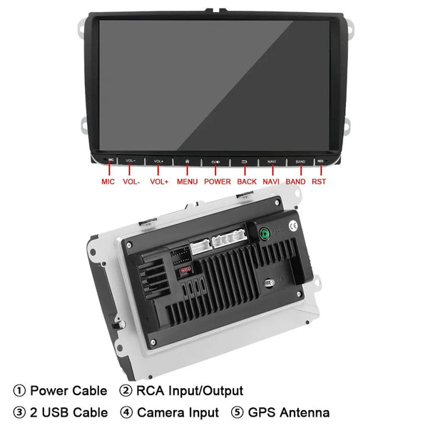 Planet Gates 2+32G / Poland 9" Car Radio Android 12 for VW Passat 6 7 CC Polo GOLF 5 6 Touran T5 WiFi GPS Navigation BT WiFi Split Screen Head Unit FM Radio