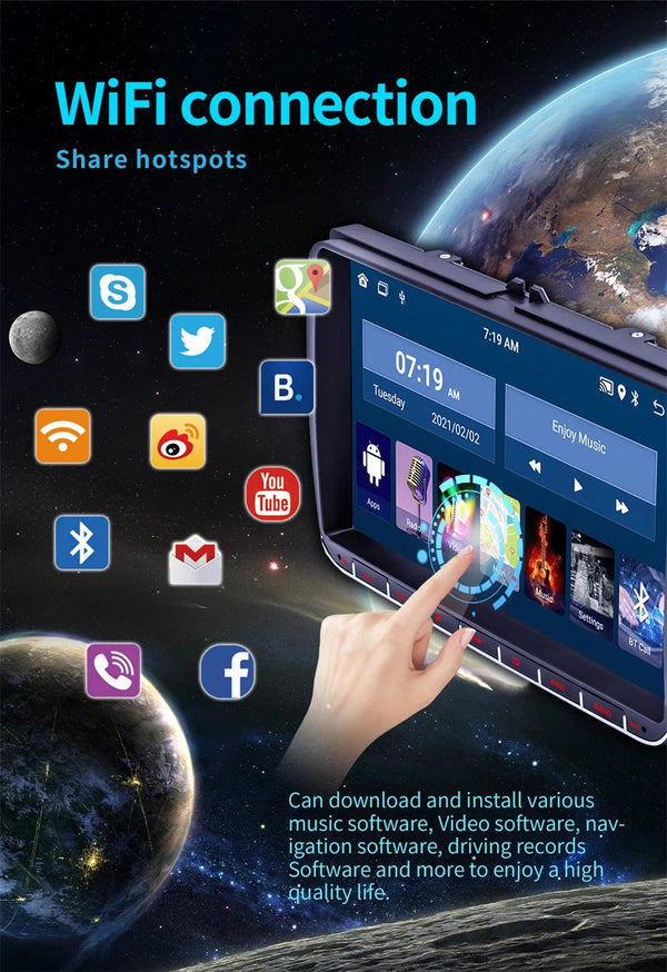 Planet Gates 2+32G / Poland 9" Car Radio Android 12 for VW Passat 6 7 CC Polo GOLF 5 6 Touran T5 WiFi GPS Navigation BT WiFi Split Screen Head Unit FM Radio