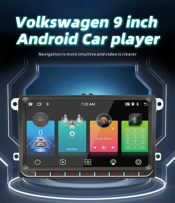 Planet Gates 2+32G / Poland 9" Car Radio Android 12 for VW Passat 6 7 CC Polo GOLF 5 6 Touran T5 WiFi GPS Navigation BT WiFi Split Screen Head Unit FM Radio