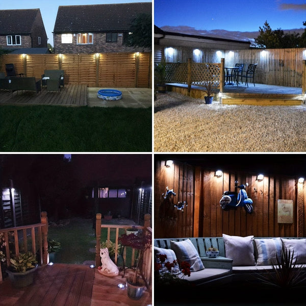 Planet Gates 2/4/6pcs Solar Fence Lights, Solar Deck Lights, Solar Wall Lights, Solar Wall-mounted Lights, Outdoor Waterproof Fence Deck Garden Garage Ladder Lighting