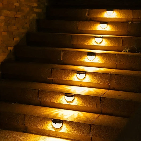 Planet Gates 2/4/6pcs Solar Fence Lights, Solar Deck Lights, Solar Wall Lights, Solar Wall-mounted Lights, Outdoor Waterproof Fence Deck Garden Garage Ladder Lighting