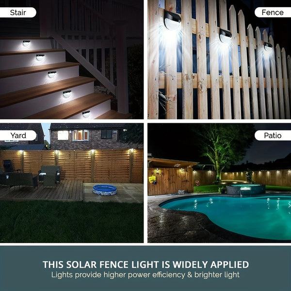 Planet Gates 2/4/6pcs Solar Fence Lights, Solar Deck Lights, Solar Wall Lights, Solar Wall-mounted Lights, Outdoor Waterproof Fence Deck Garden Garage Ladder Lighting