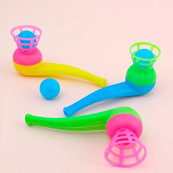 Planet Gates 2/4/8Pcs Plastic Pipe Blowing Ball Toys For Kids Outdoor Sports Games Balance Training Learning Toys Children Funny Gifts