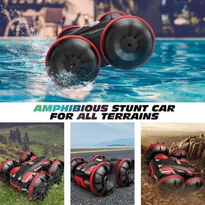 Planet Gates 2.4G Amphibious Stunt Remote Control Vehicle Double Sided Tumbling Climbing RC Stunt Car Children's Electric Toy Christmas Gifts